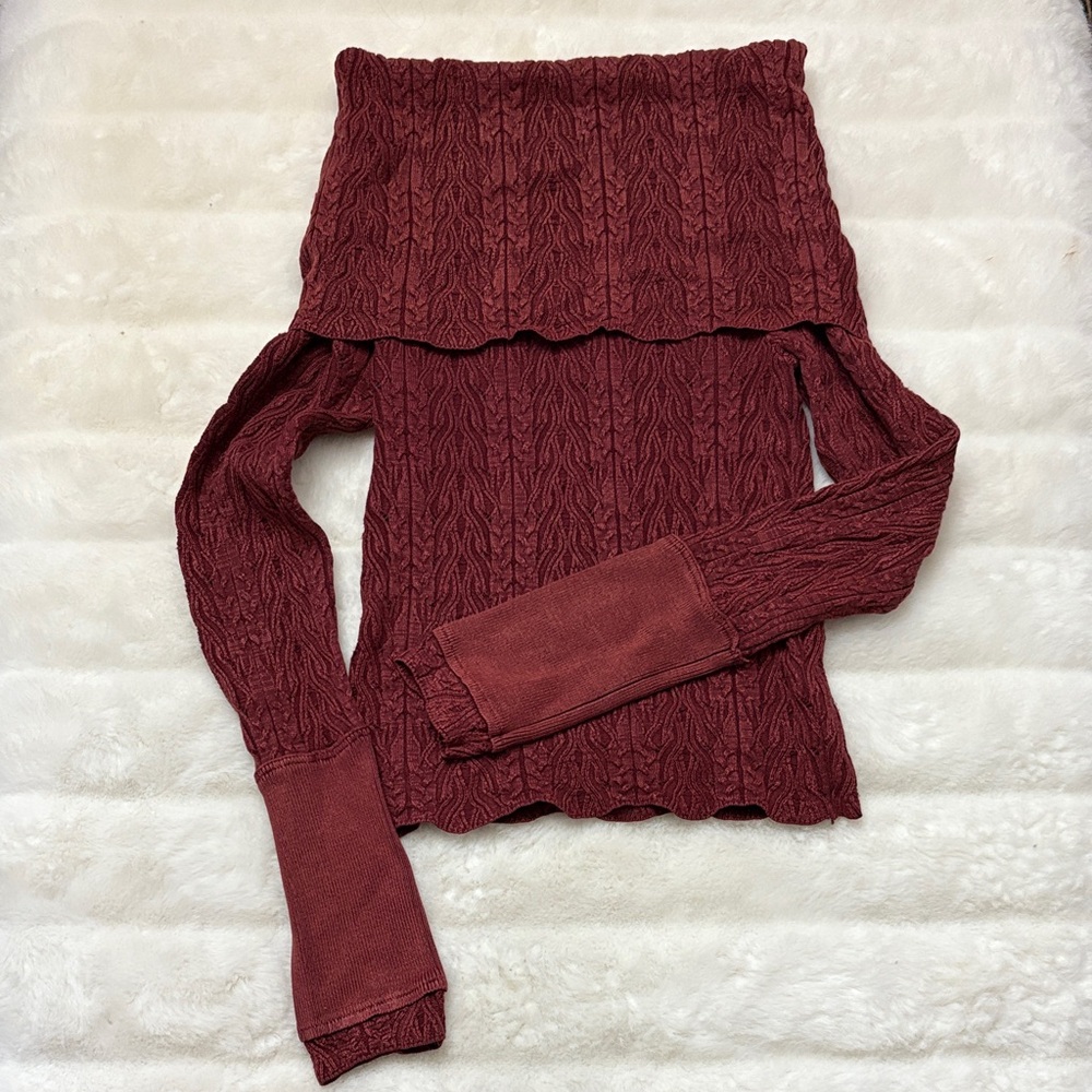 Off shoulder rust, color, free people top